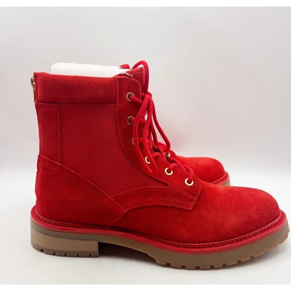 Saint Morta Mens Legion Ankle Combat Boots Size 8 EU 42 Red Gum Suede NIB
